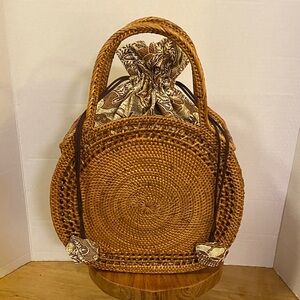 Handcrafted Brown Rattan Bag